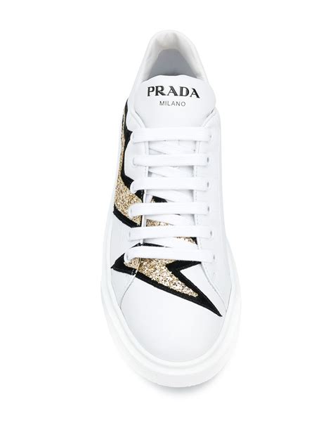 prada lightning bolt sneakers|Prada.